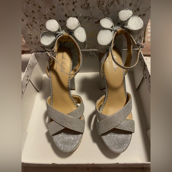 Antonio Melani x Nicola Bathie Lila Bow Detail Platform Dress Sandals silver - Picture 4 of 9